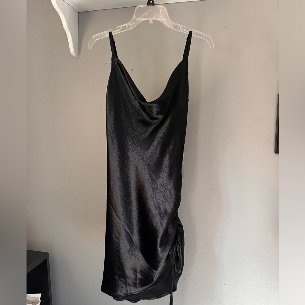 Bebe Black Ruched Slip Dress Size 2